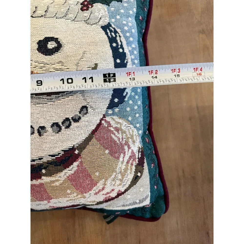 Portofino‎ Tapestry Throw Accent Pillow Snowman Christmas  15